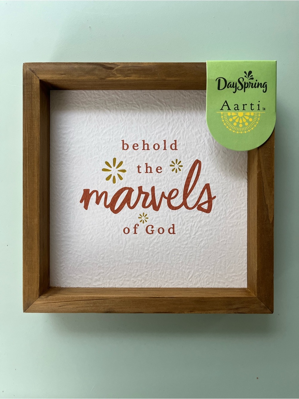 DaySpring Aarti "behold the marvels of God" Framed Wall Art